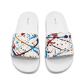 Abstract Splash Print Slide Sandals
