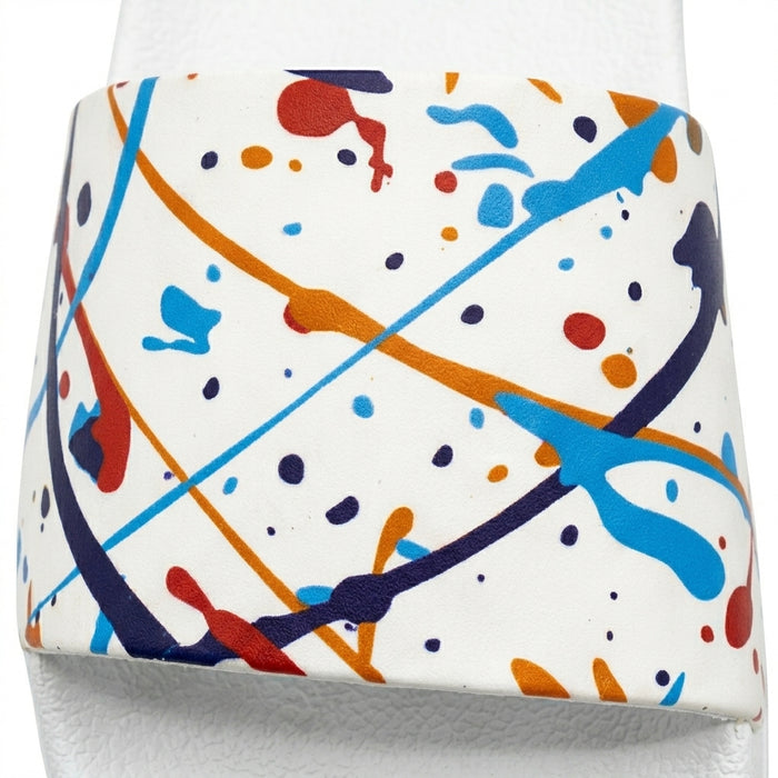 Abstract Splash Print Slide Sandals