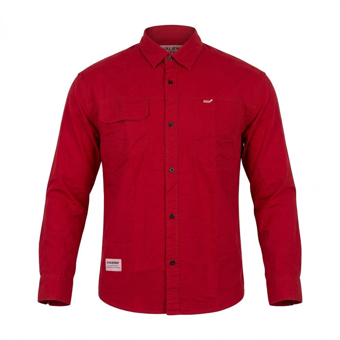 Alien Men Red Utility Button Front Shirt