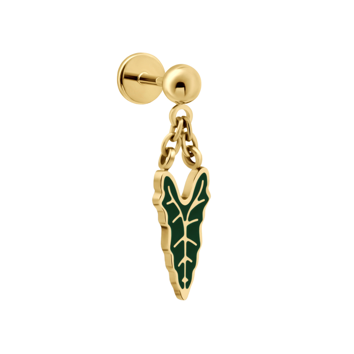 Alocasia Dangle Flat Back Stud