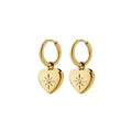 Amortentia Zirconia Studded Heart Charm Hoops