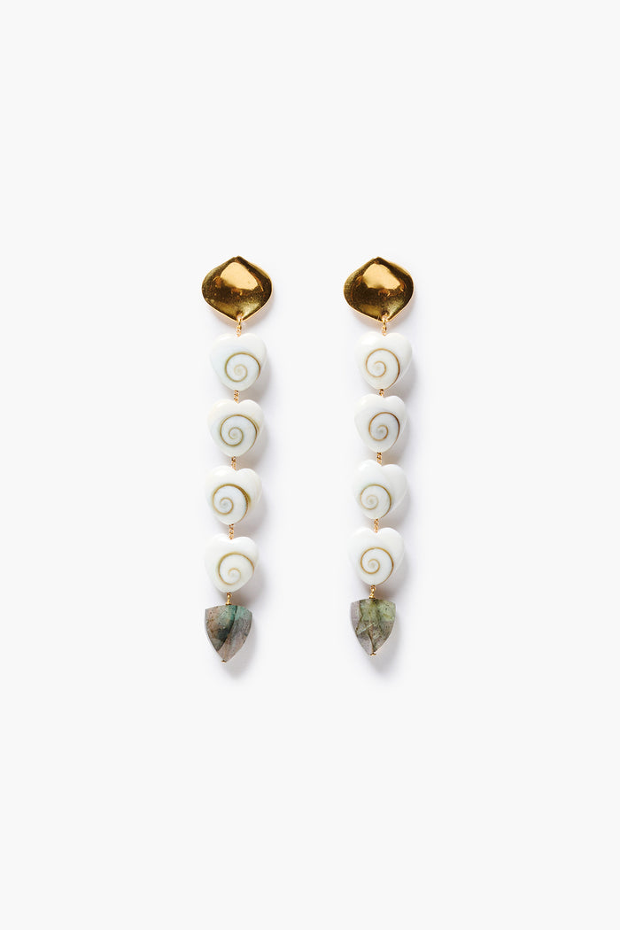 Amour Spiral Tiered Earrings Labradorite
