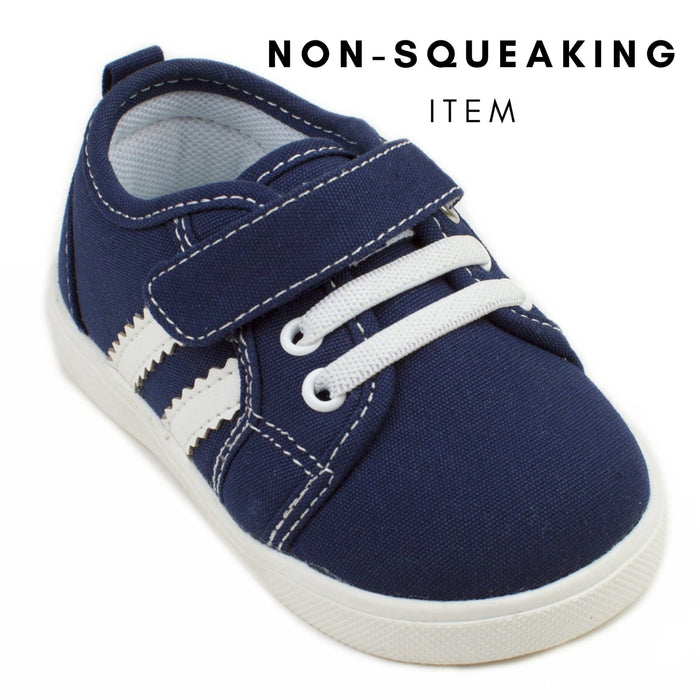 Andy Navy Tennis Shoe (NON-SQUEAKING) - Wee Squeak