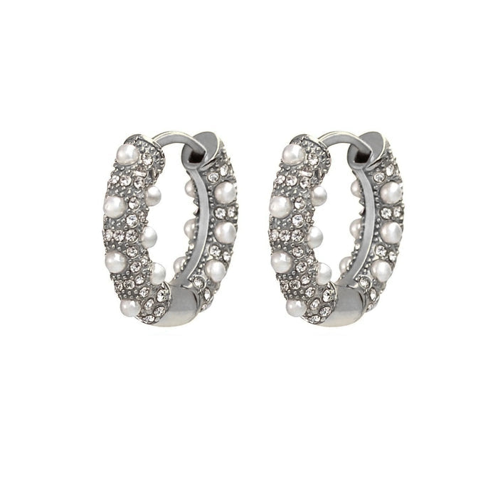 Angelic Diamond and Pearl Hoops