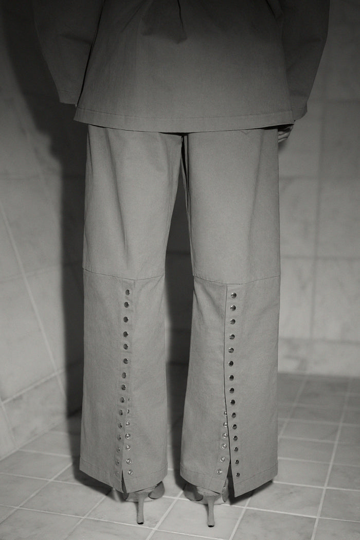 Back Snap Straight Leg Pant Bone