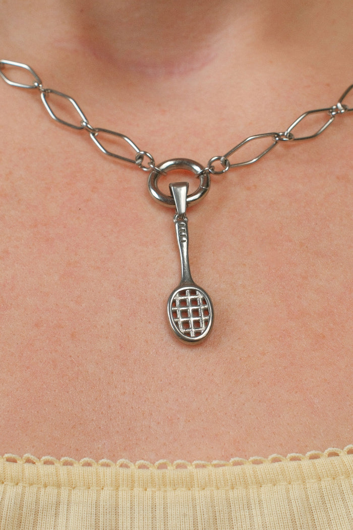 Badminton Racket Necklace Charm