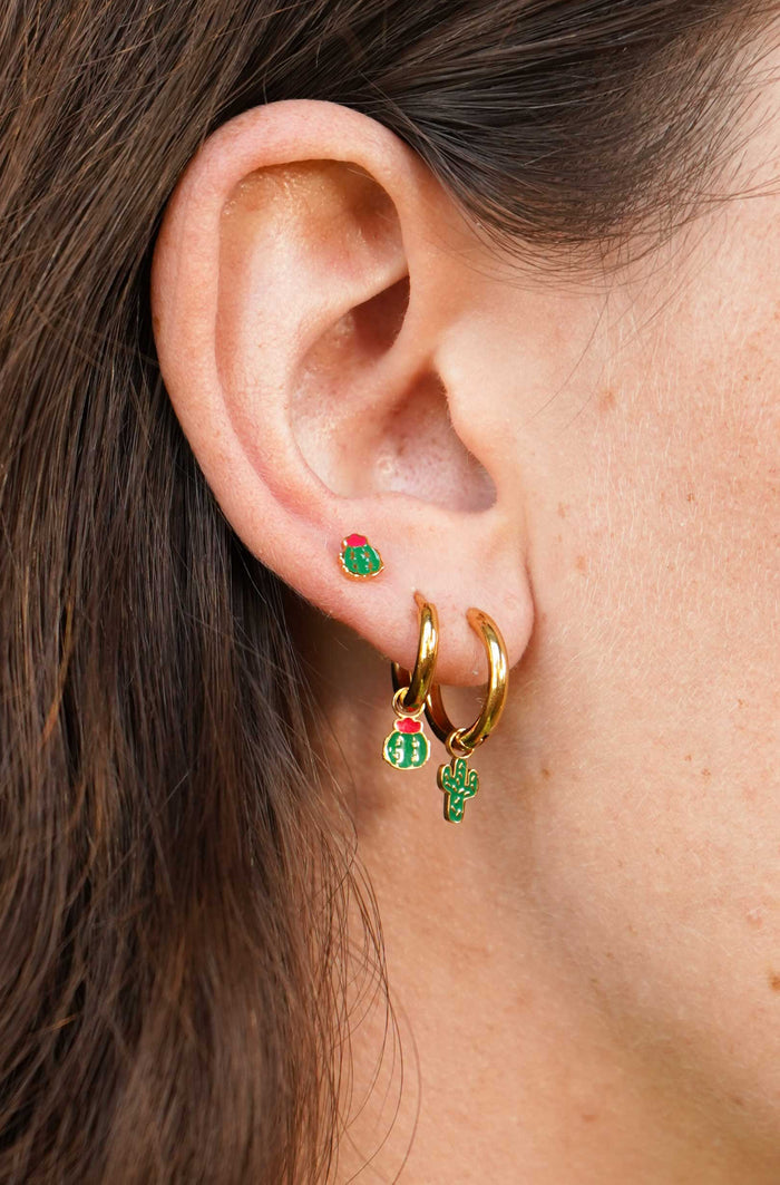 Barrel Cactus Hoop Charm