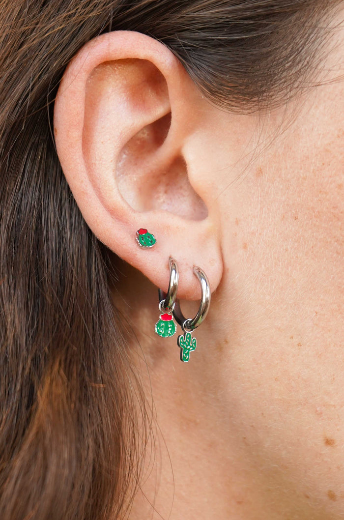 Barrel Cactus Hoop Charm