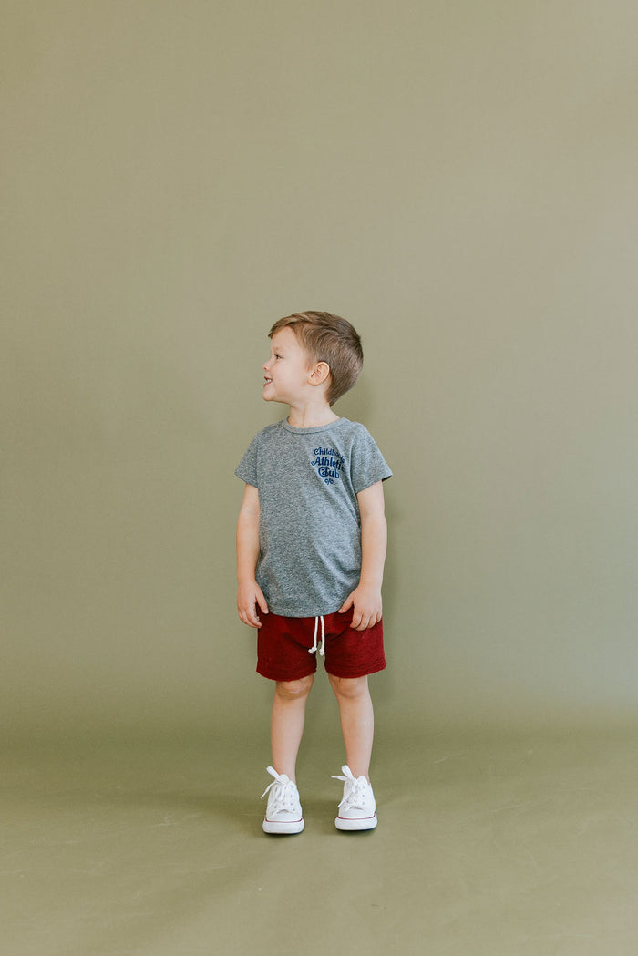 basic tee - childhoods athletic club on heather gray