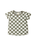 basic tee CO - vetiver checkerboard