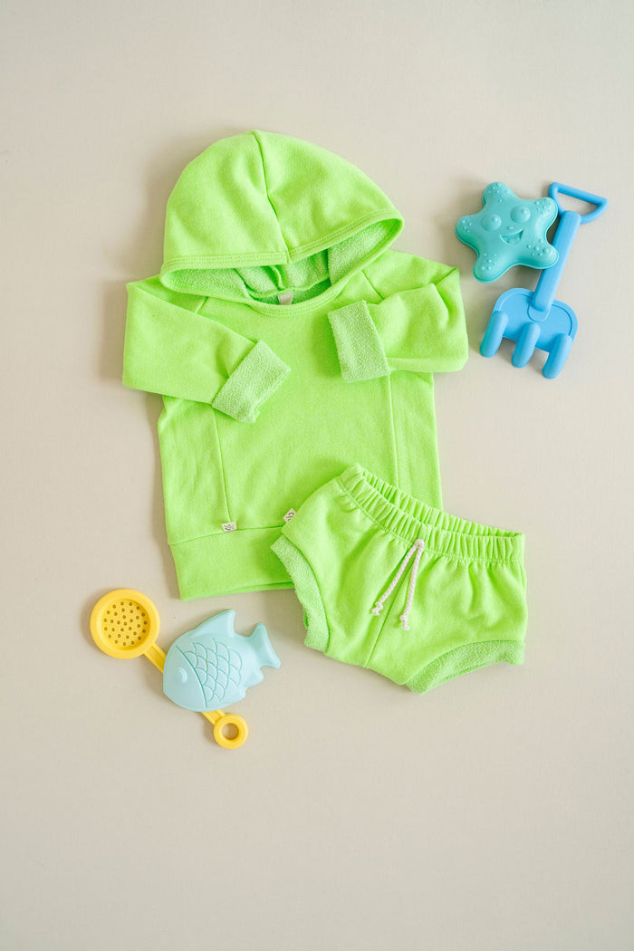 beach hoodie - neon green