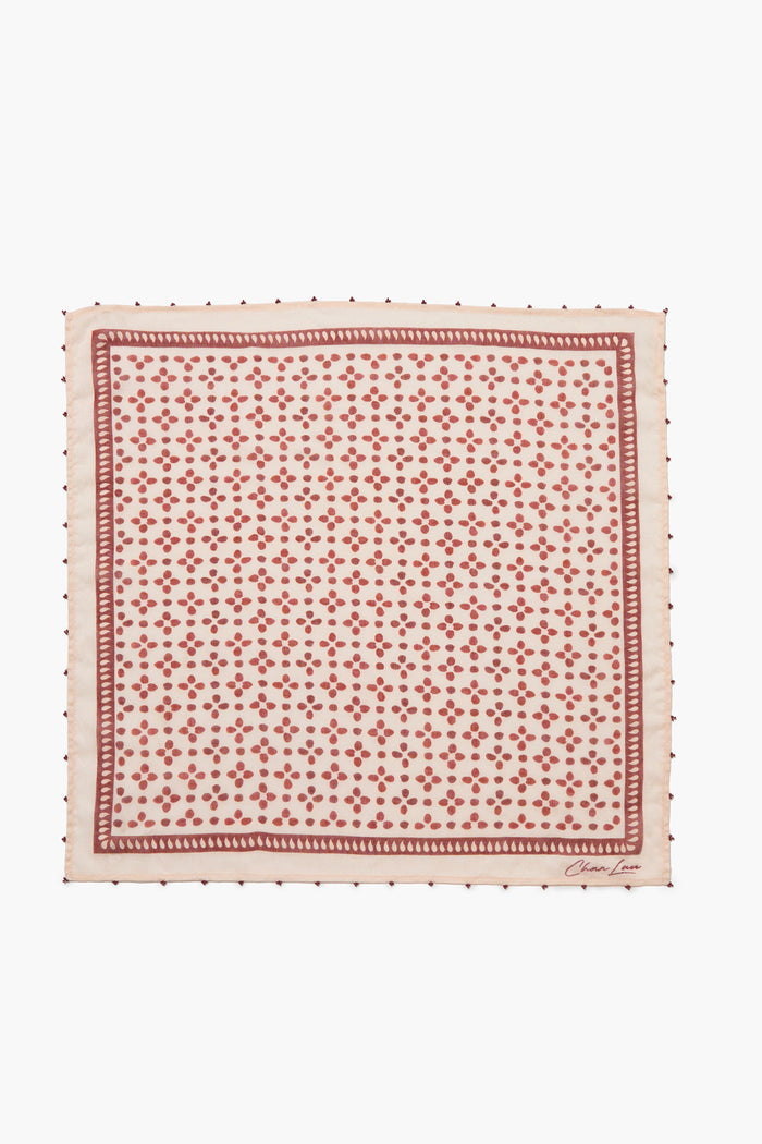 Beaded Floral Bandana Pink Sand
