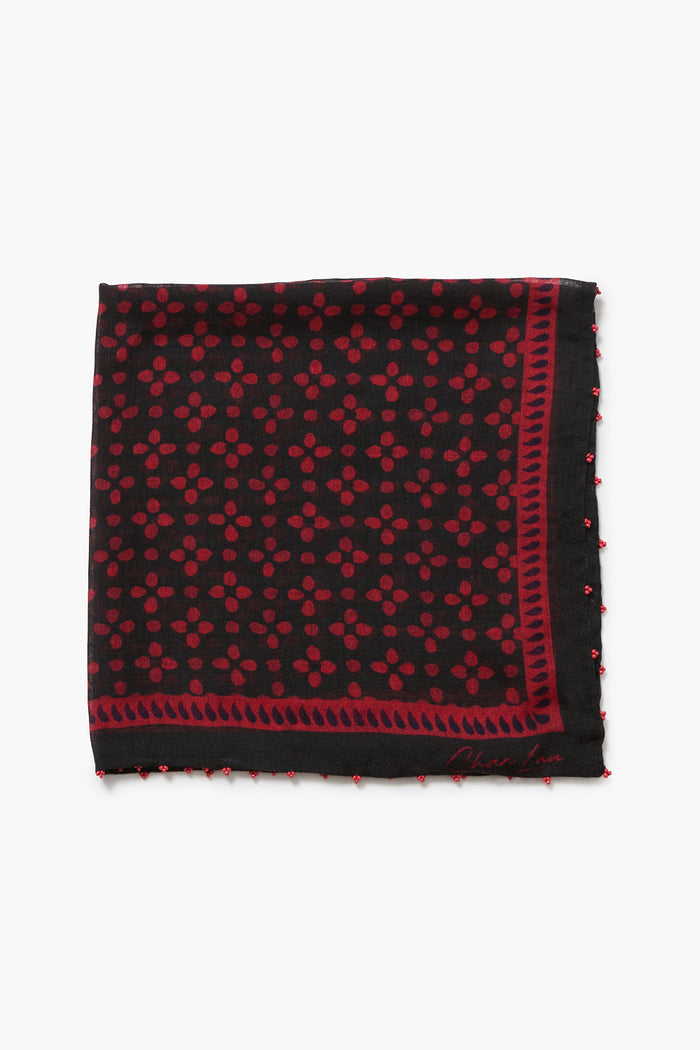 Beaded Floral Bandana Sapphire