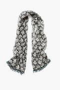 Beaded Silk Scarf Black