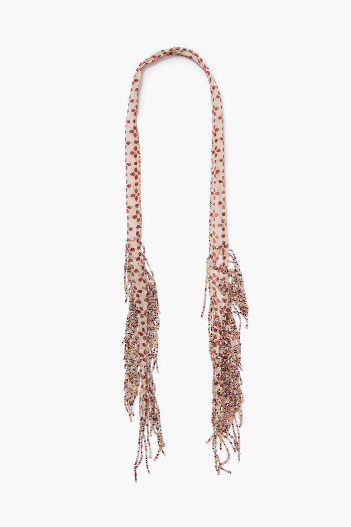 Beaded Skinny Scarf Pink Sand