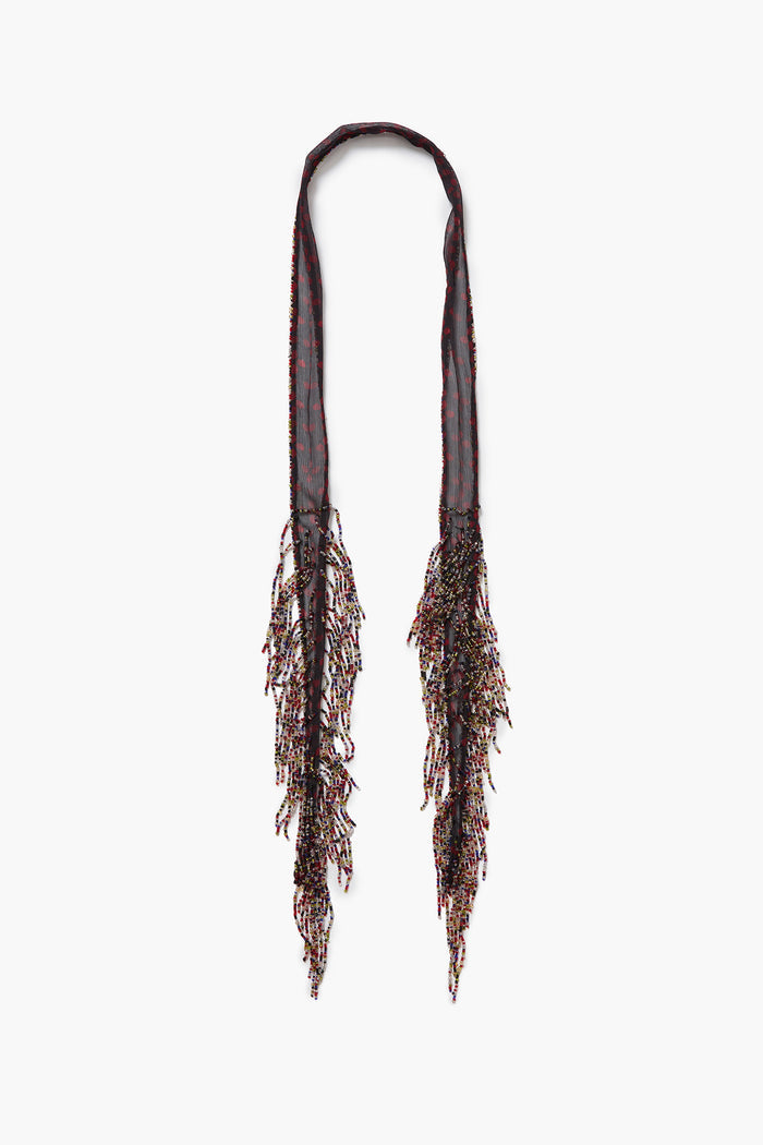 Beaded Skinny Scarf Sapphire