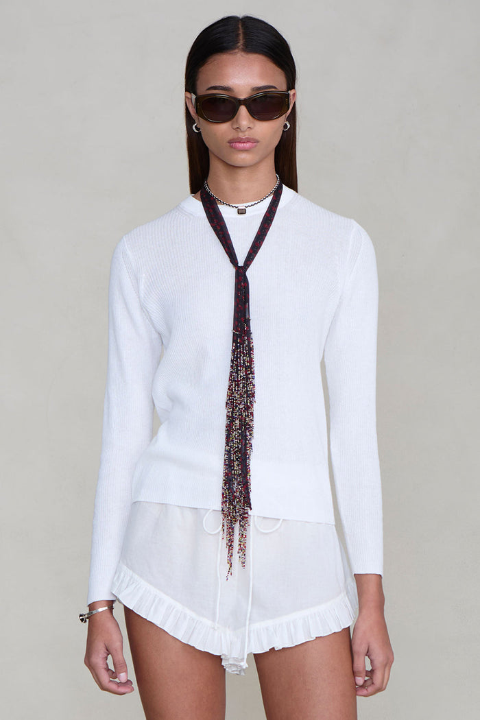 Beaded Skinny Scarf Sapphire