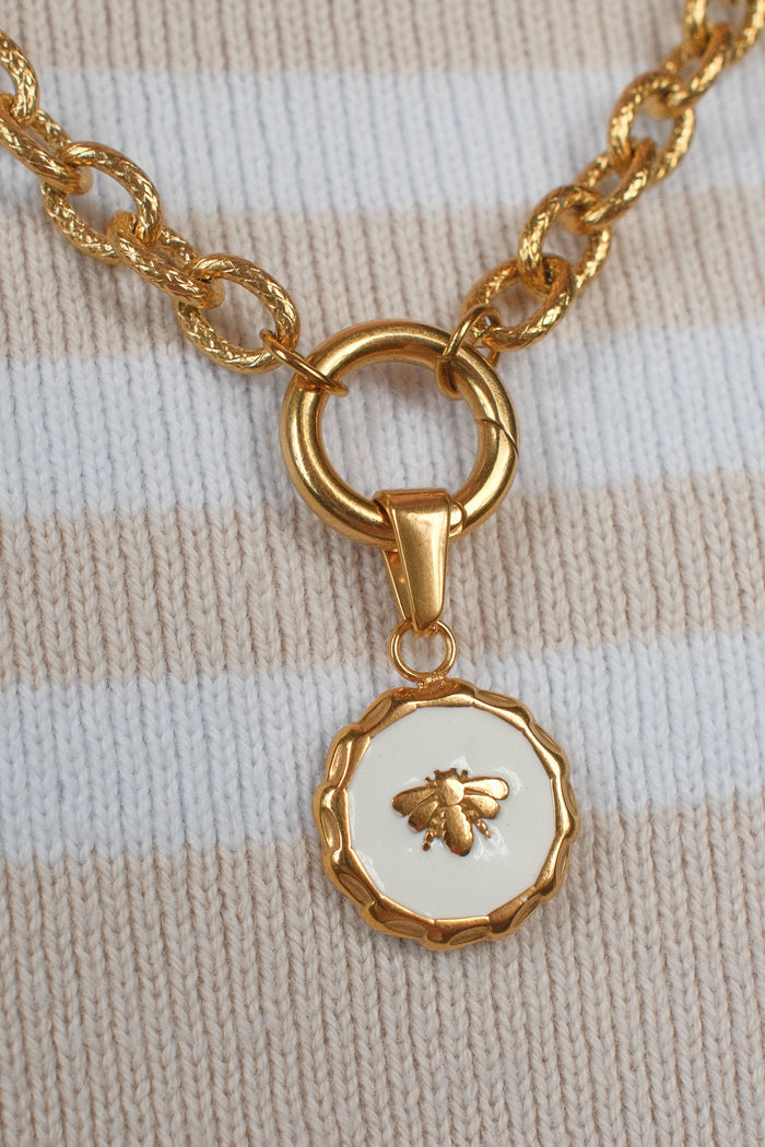 Bee Medallion Necklace Charm
