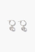 Bell Hoop Earrings Clear Quartz