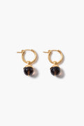 Bell Hoop Earrings Smoky Quartz