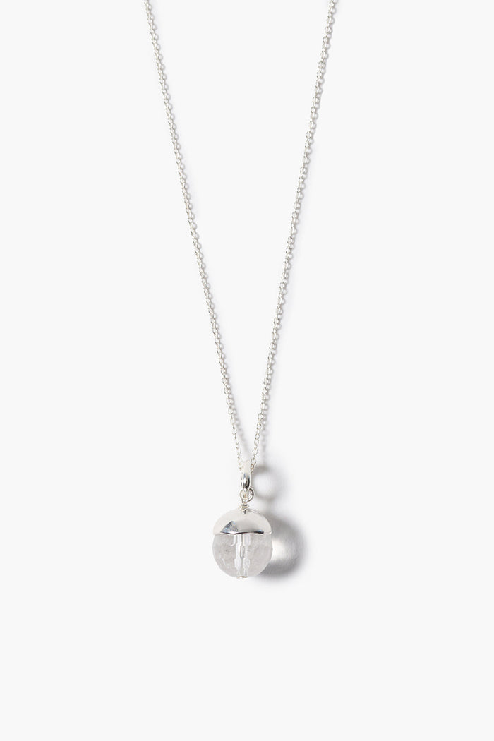 Bell Pendant Necklace Clear Quartz
