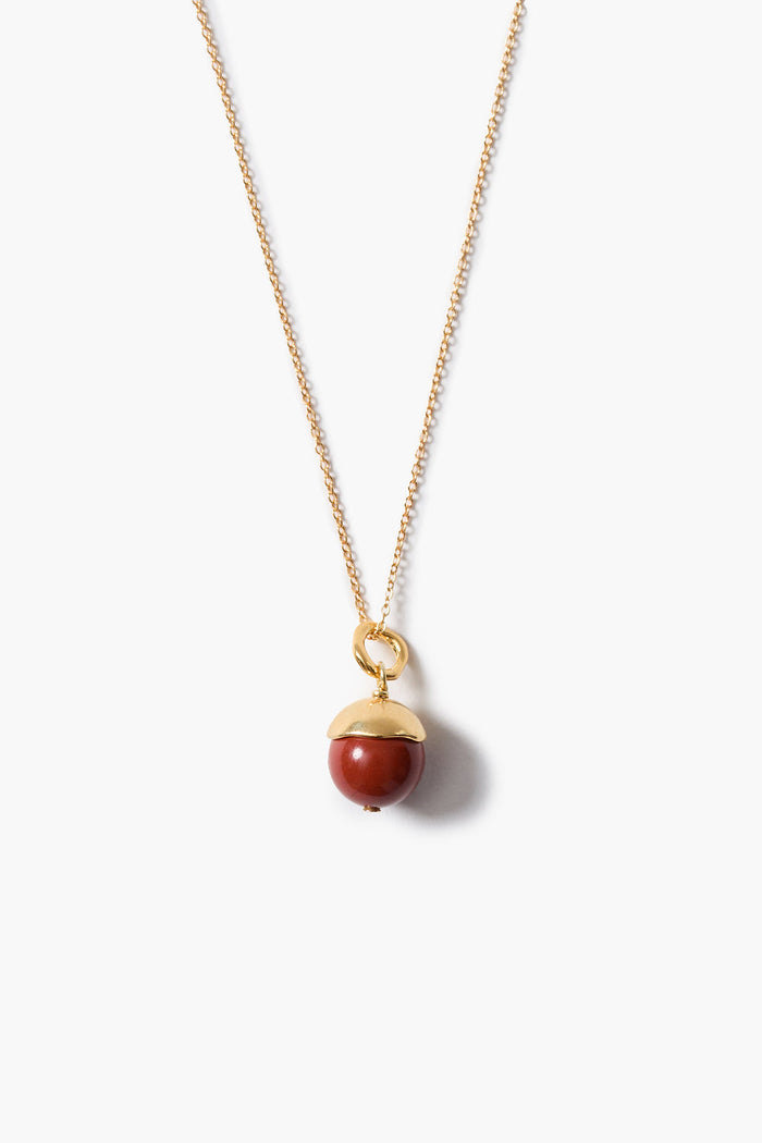 Bell Pendant Necklace Red Jasper