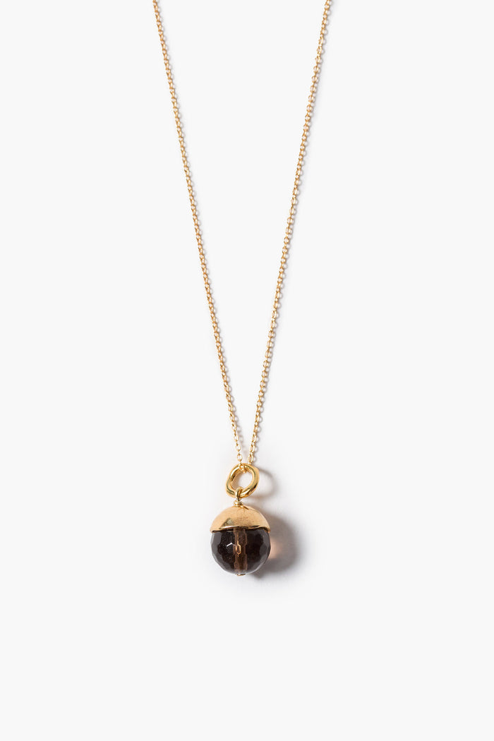 Bell Pendant Necklace Smoky Quartz