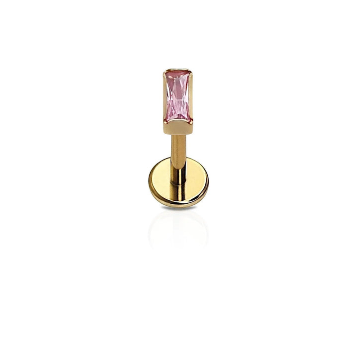 Bezel Baguette Flat Back Stud