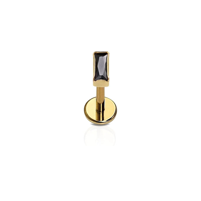 Bezel Baguette Flat Back Stud