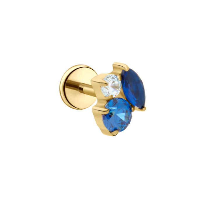 Bijoux Flat Back Stud - Blue
