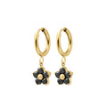 Black Dahlia Charm Hoops