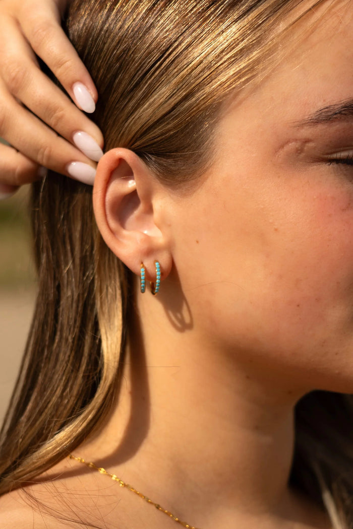 Blue Lagoon Titanium Celestial Hoops