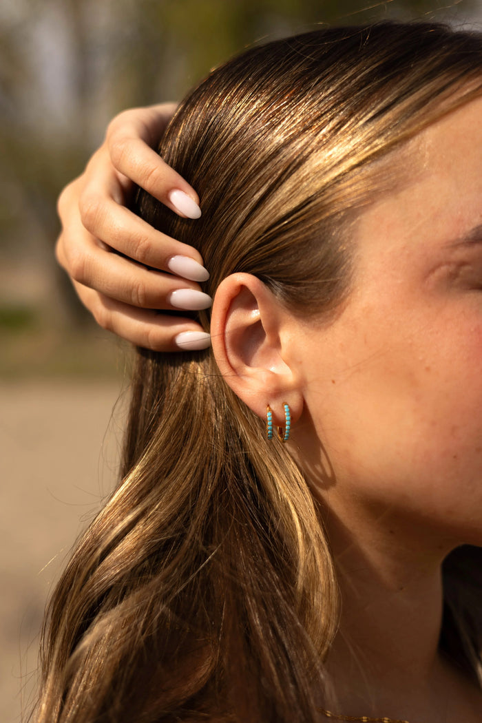 Blue Lagoon Titanium Celestial Hoops