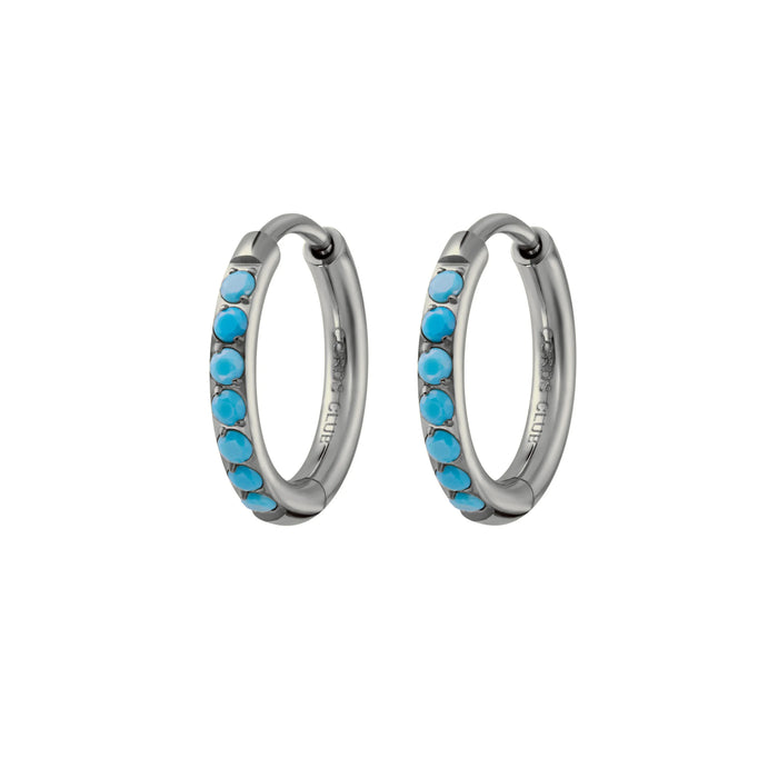 Blue Lagoon Titanium Celestial Hoops