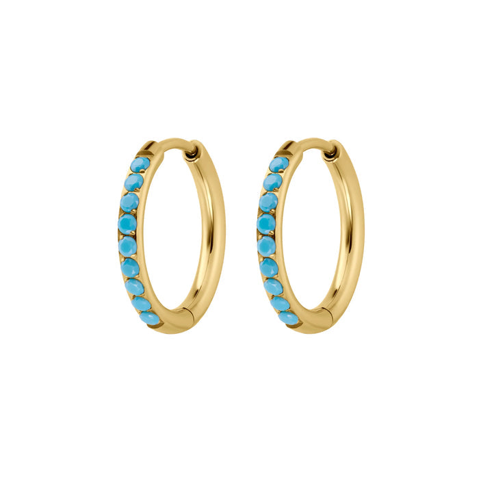 Blue Lagoon Titanium Celestial Hoops