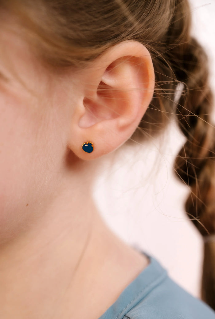 Blueberry Enamel Flat Back Stud