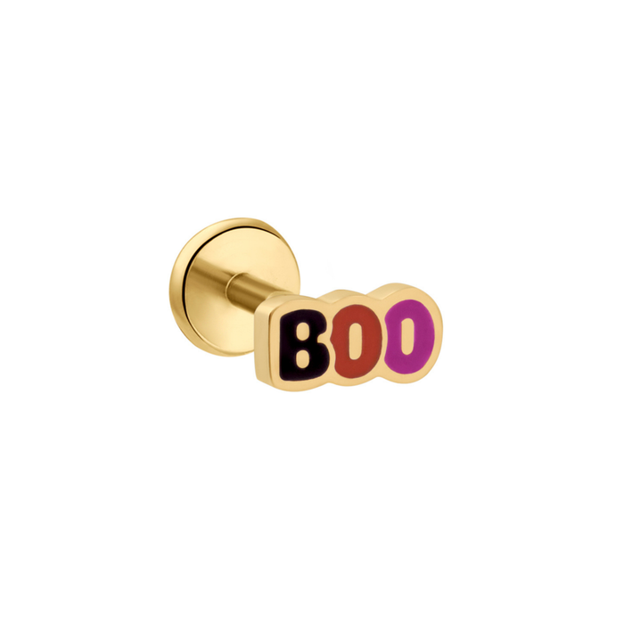 Boo Halloween Enamel Flat Back Stud