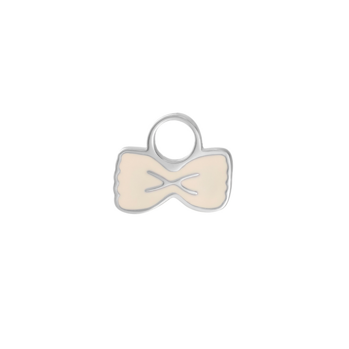 Bowtie Pasta Enamel Hoop Charm