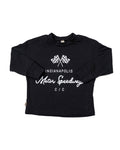 boxy long sleeve tee - motor speedway on black