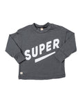 boxy long sleeve tee - super on slate