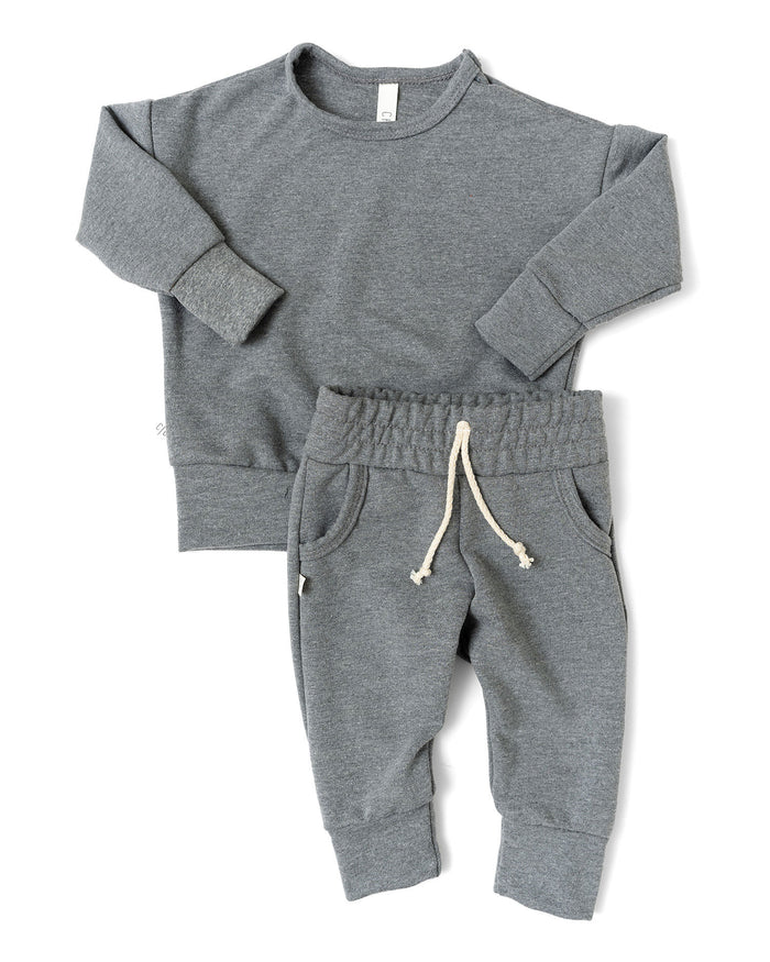 boxy set - heather gray