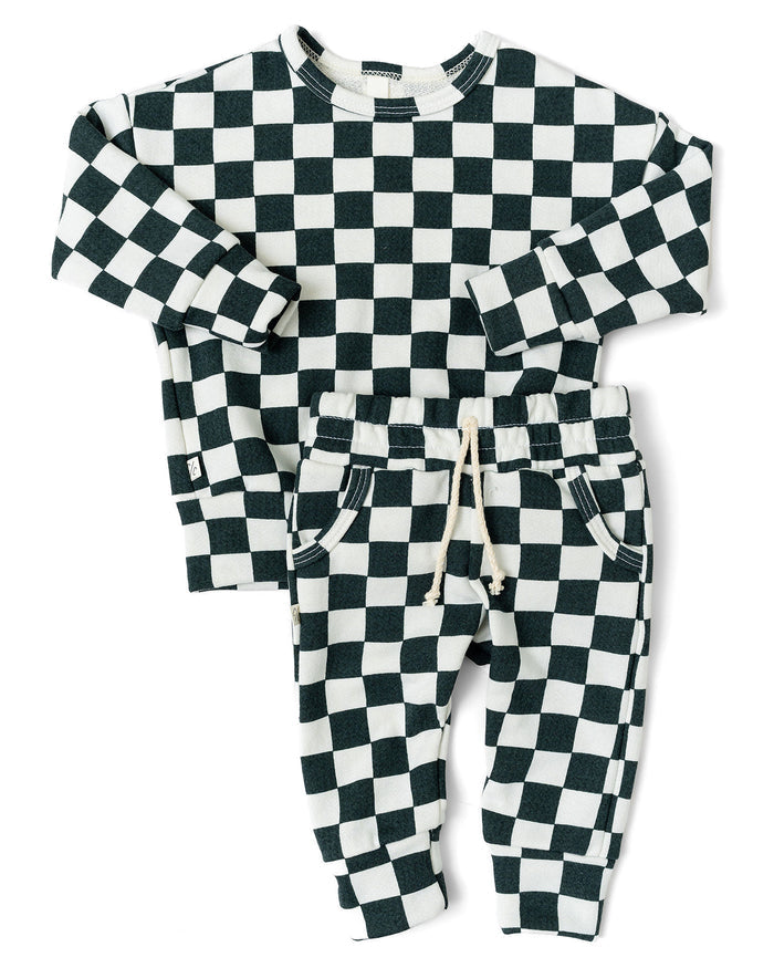 boxy set - jade checkerboard