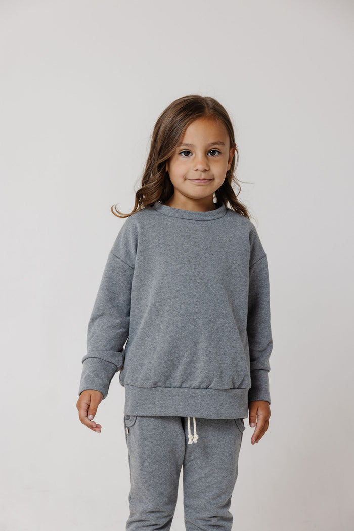 boxy sweatshirt - stonewash