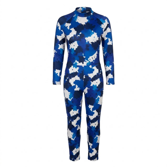 Girls Camo Print Long Sleeve Swimsuit