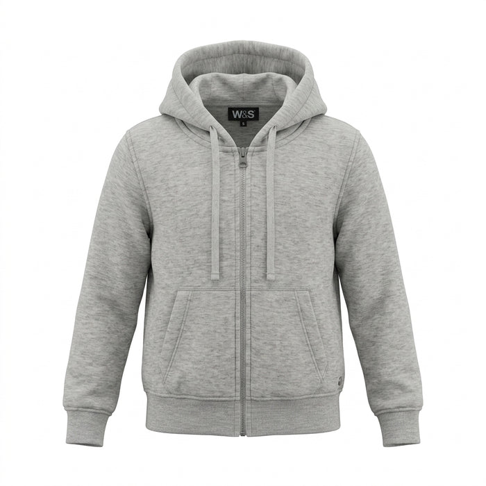 Boys Full Zip Plain Hoodie Sweatshirt