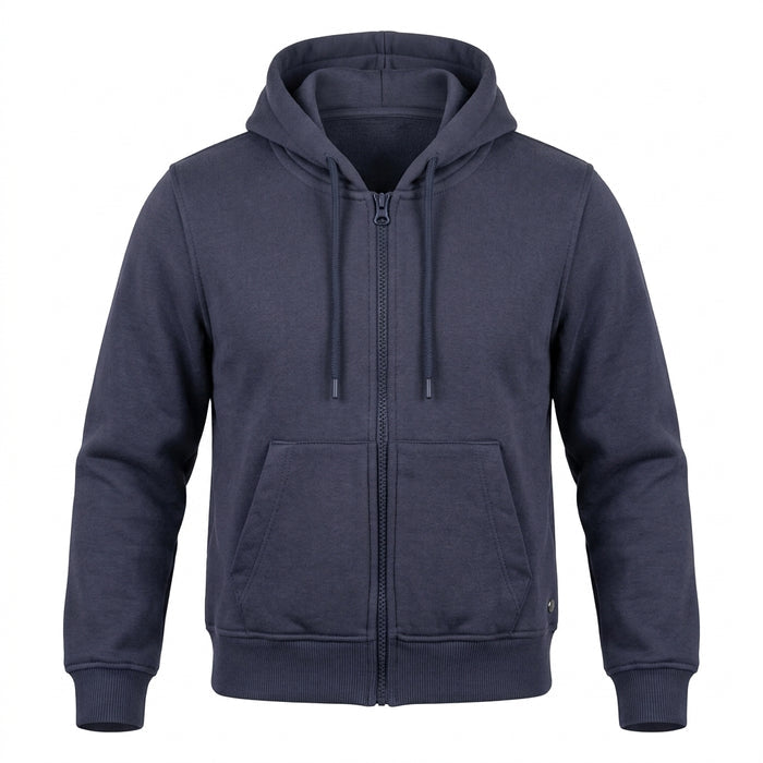 Boys Full Zip Plain Hoodie Sweatshirt