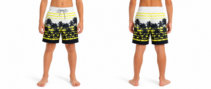 Men Palm Tree Print Swim Shorts