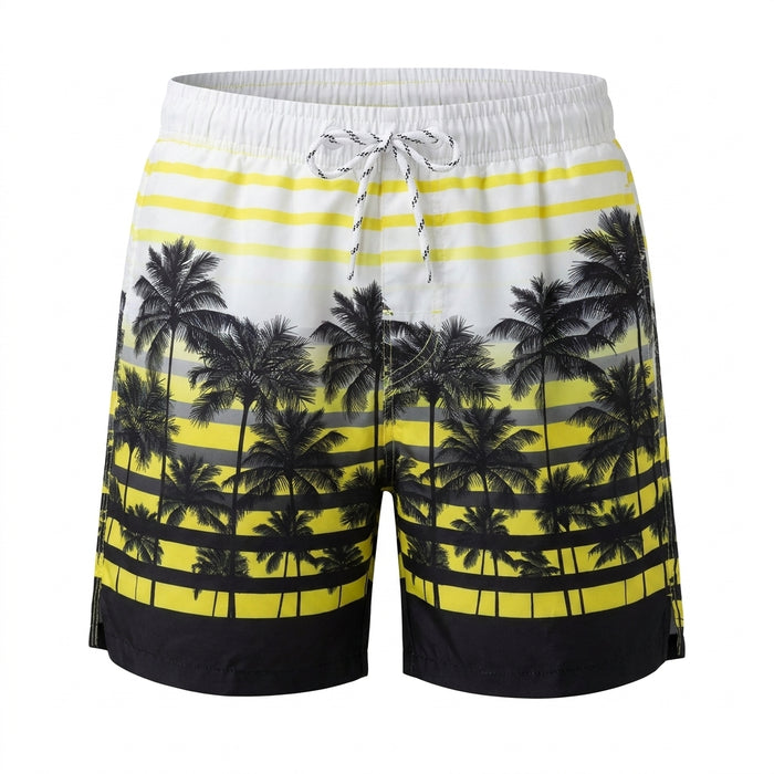 Men Palm Tree Print Swim Shorts