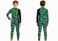 Girls Shark Print Long Sleeve Swimsuit