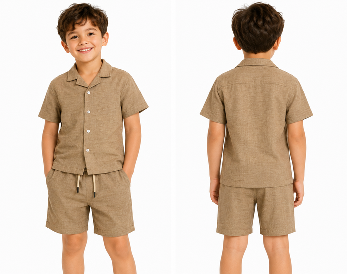 Boy Short Sleeve Shirt And Shorts Set